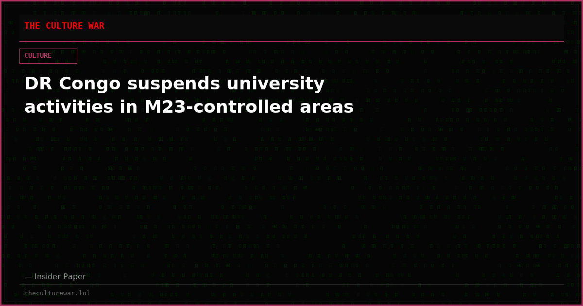 DR Congo suspends university activities in M23-controlled areas