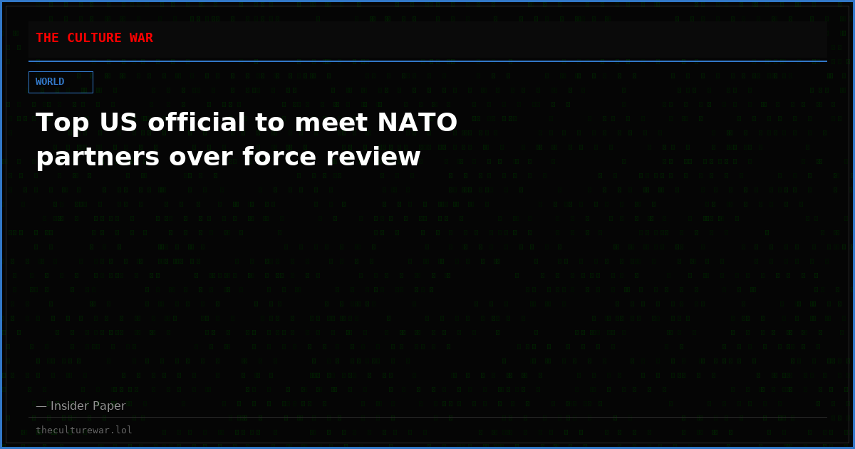 Top US official to meet NATO partners over force review