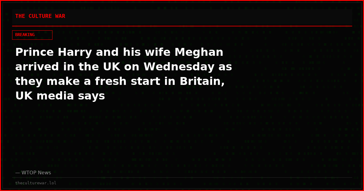 Prince Harry and his wife Meghan arrived in the UK on Wednesday as they make a fresh start in Britain, UK media says