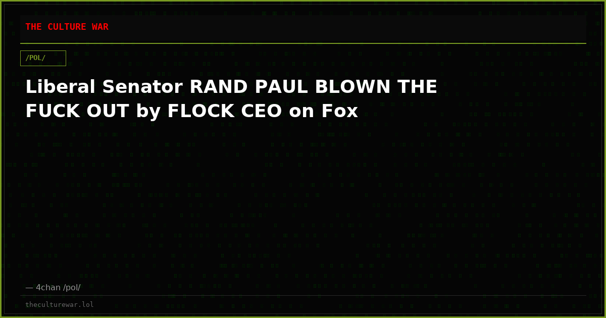 Liberal Senator RAND PAUL BLOWN THE FUCK OUT by FLOCK CEO on Fox