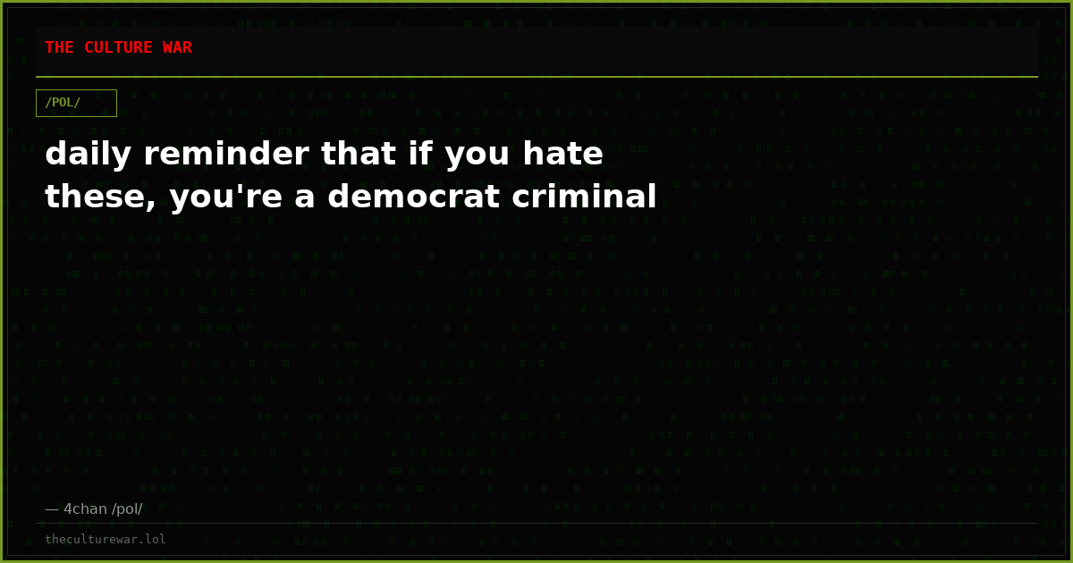 daily reminder that if you hate these, you're a democrat criminal