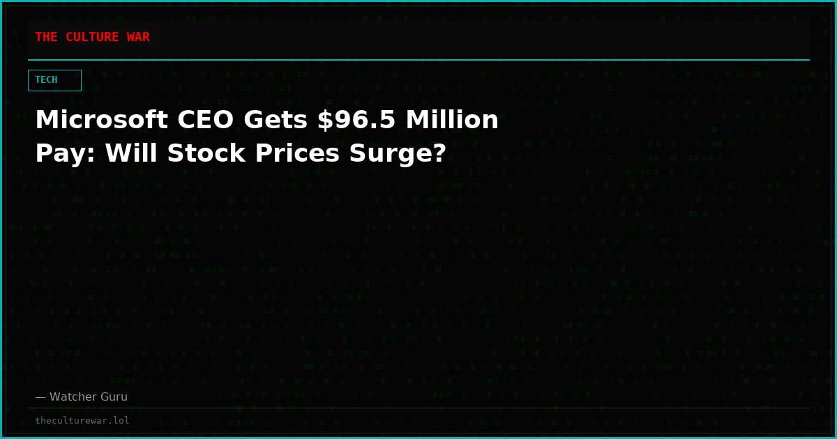 Microsoft CEO Gets $96.5 Million Pay: Will Stock Prices Surge?