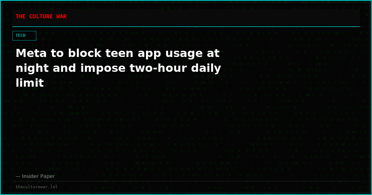 Meta to block teen app usage at night and impose two-hour daily limit