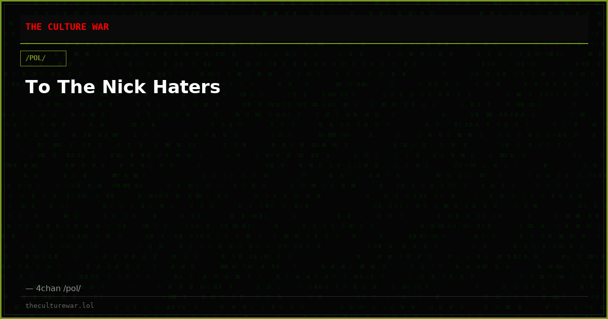 To The Nick Haters