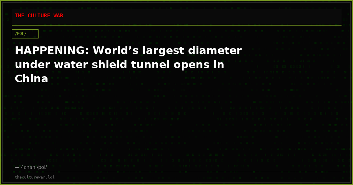 HAPPENING: World’s largest diameter under water shield tunnel opens in China