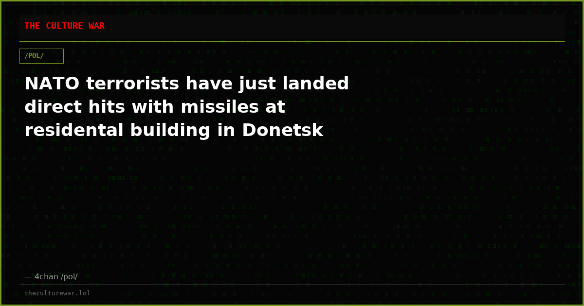 NATO terrorists have just landed direct hits with missiles at residental building in Donetsk