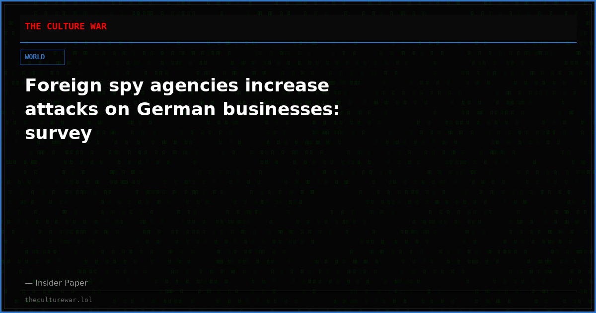 Foreign spy agencies increase attacks on German businesses: survey
