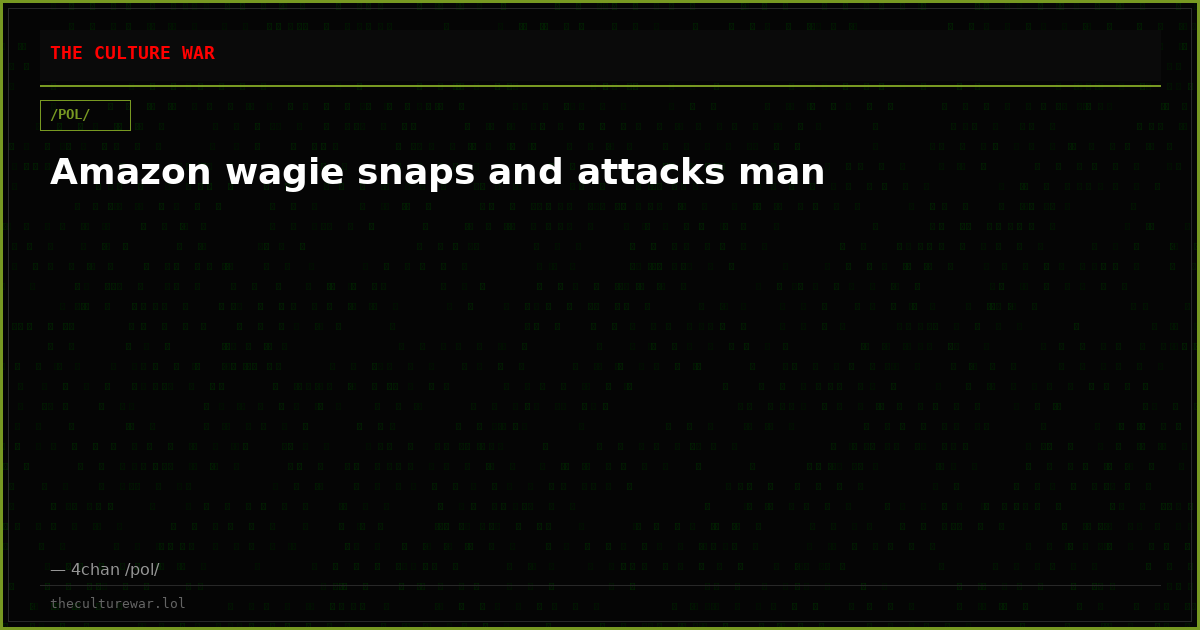 Amazon wagie snaps and attacks man
