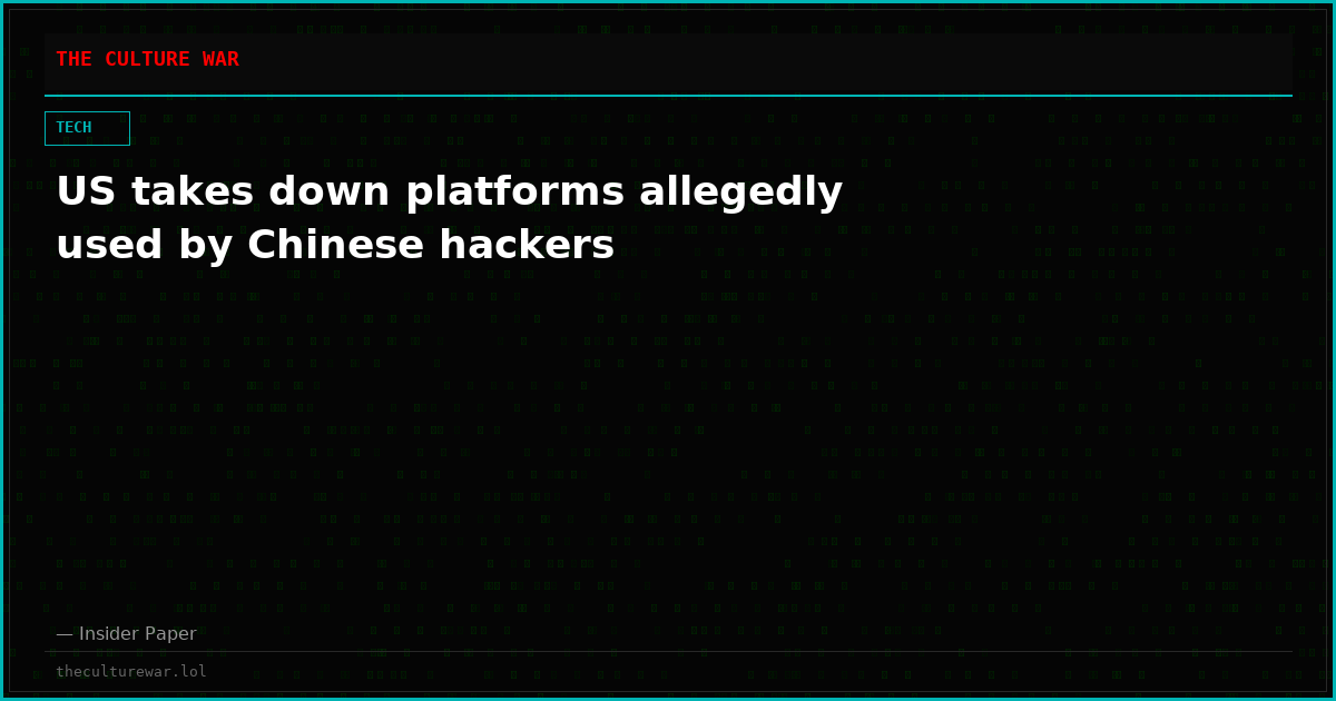 US takes down platforms allegedly used by Chinese hackers