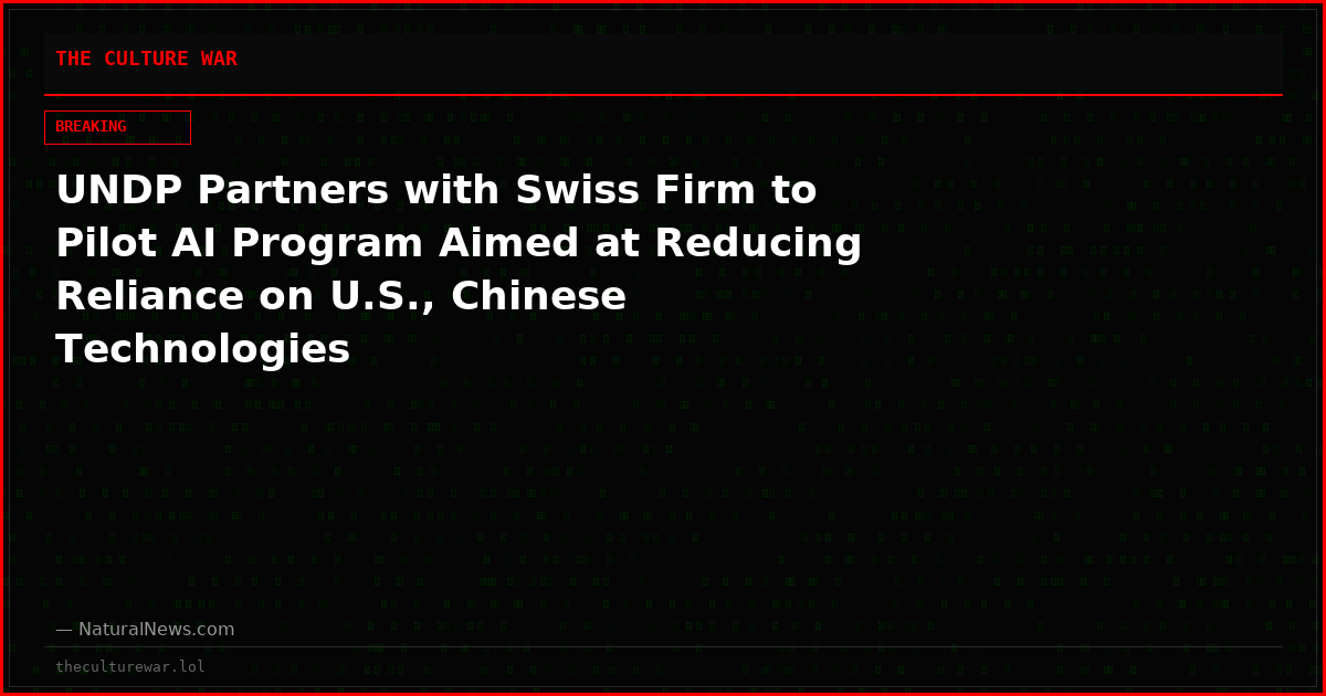 UNDP Partners with Swiss Firm to Pilot AI Program Aimed at Reducing Reliance on U.S., Chinese Technologies