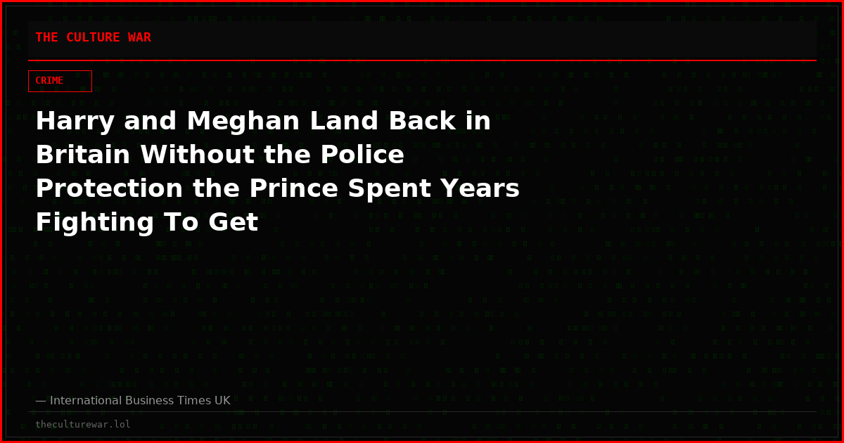 Harry and Meghan Land Back in Britain Without the Police Protection the Prince Spent Years Fighting To Get