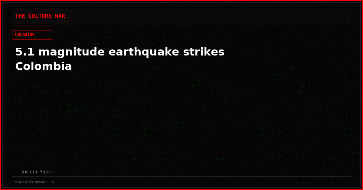 5.1 magnitude earthquake strikes Colombia