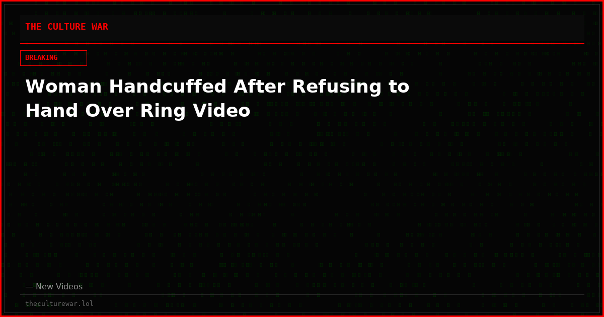 Woman Handcuffed After Refusing to Hand Over Ring Video