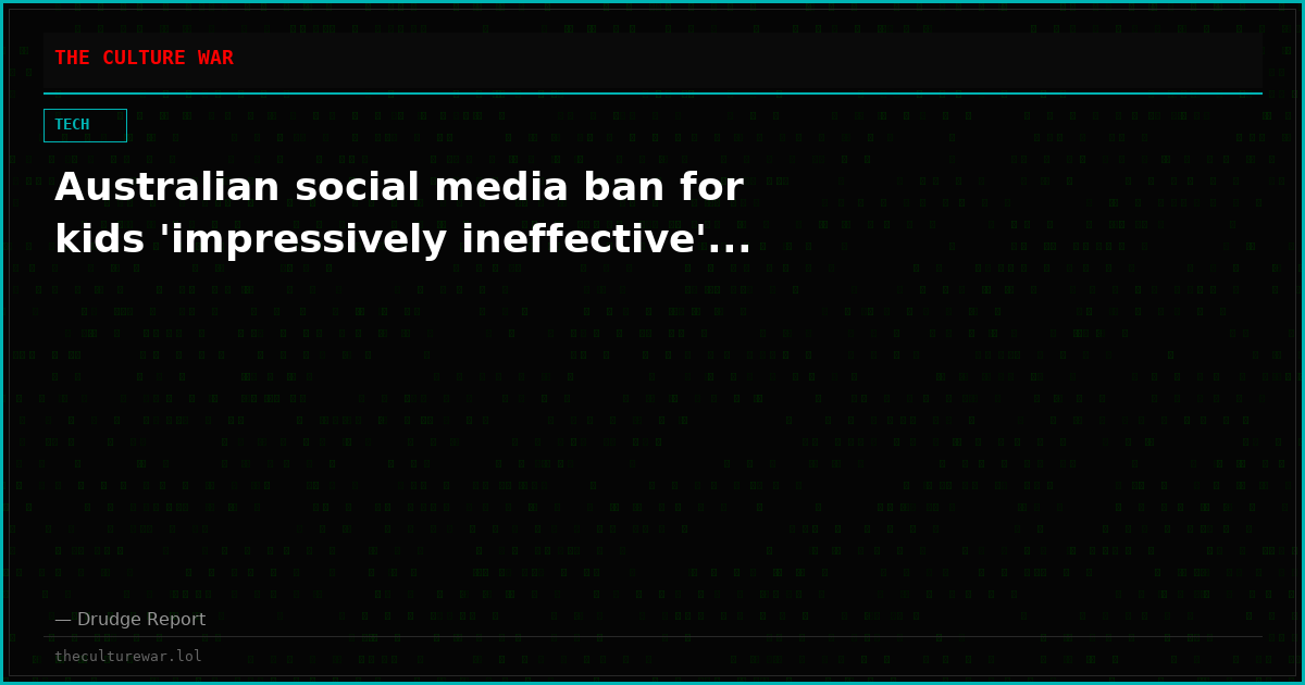 Australian social media ban for kids 'impressively ineffective'...