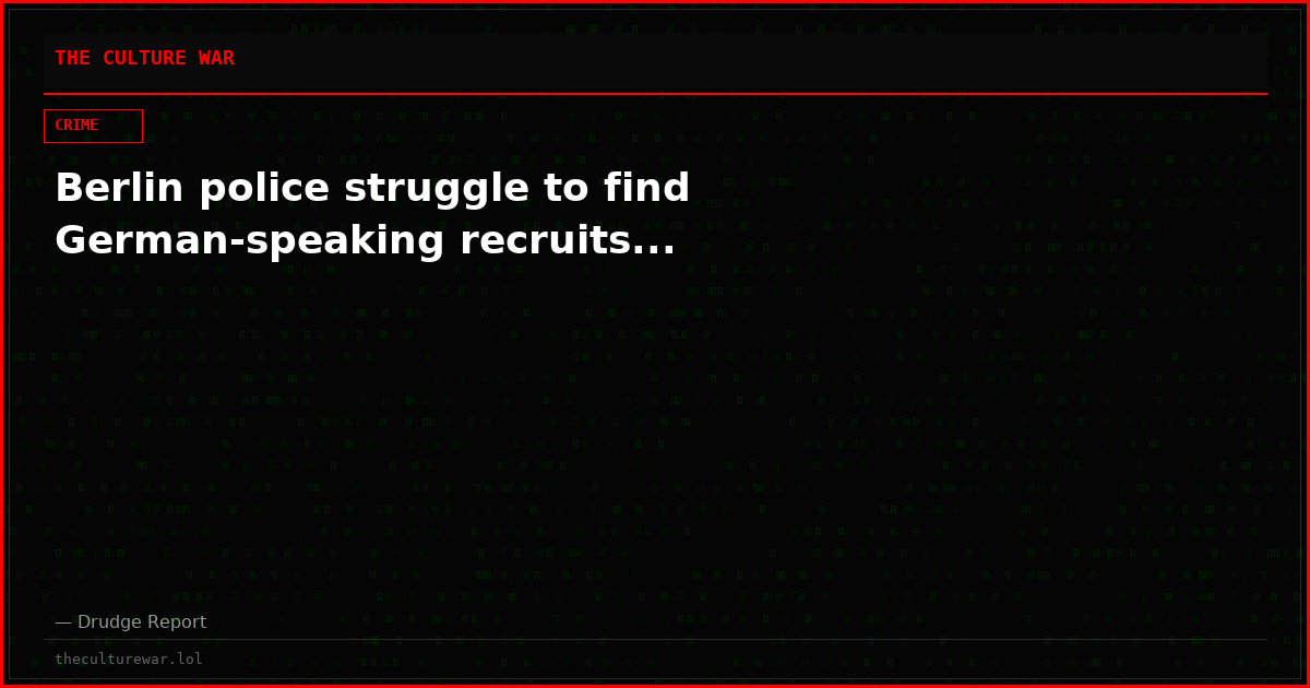 Berlin police struggle to find German-speaking recruits...