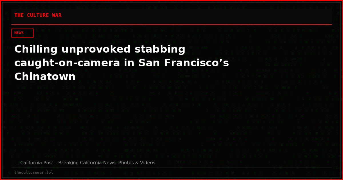 Chilling unprovoked stabbing caught-on-camera in San Francisco’s Chinatown