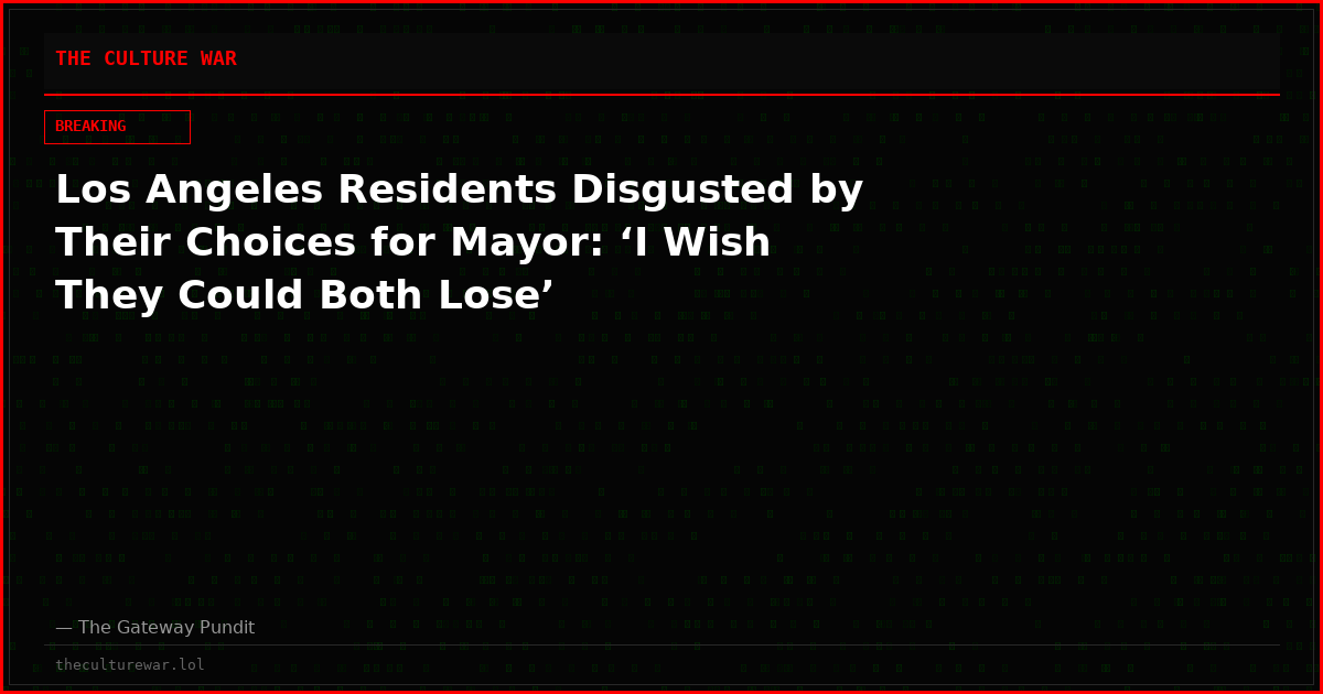 Los Angeles Residents Disgusted by Their Choices for Mayor: ‘I Wish They Could Both Lose’