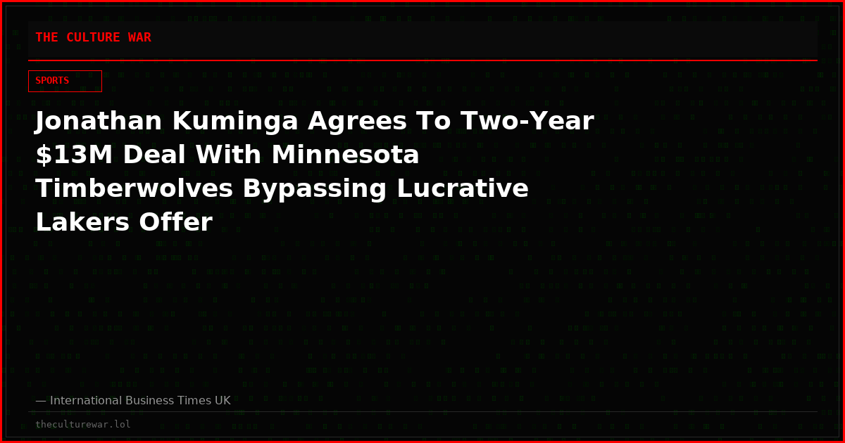 Jonathan Kuminga Agrees To Two-Year $13M Deal With Minnesota Timberwolves Bypassing Lucrative Lakers Offer