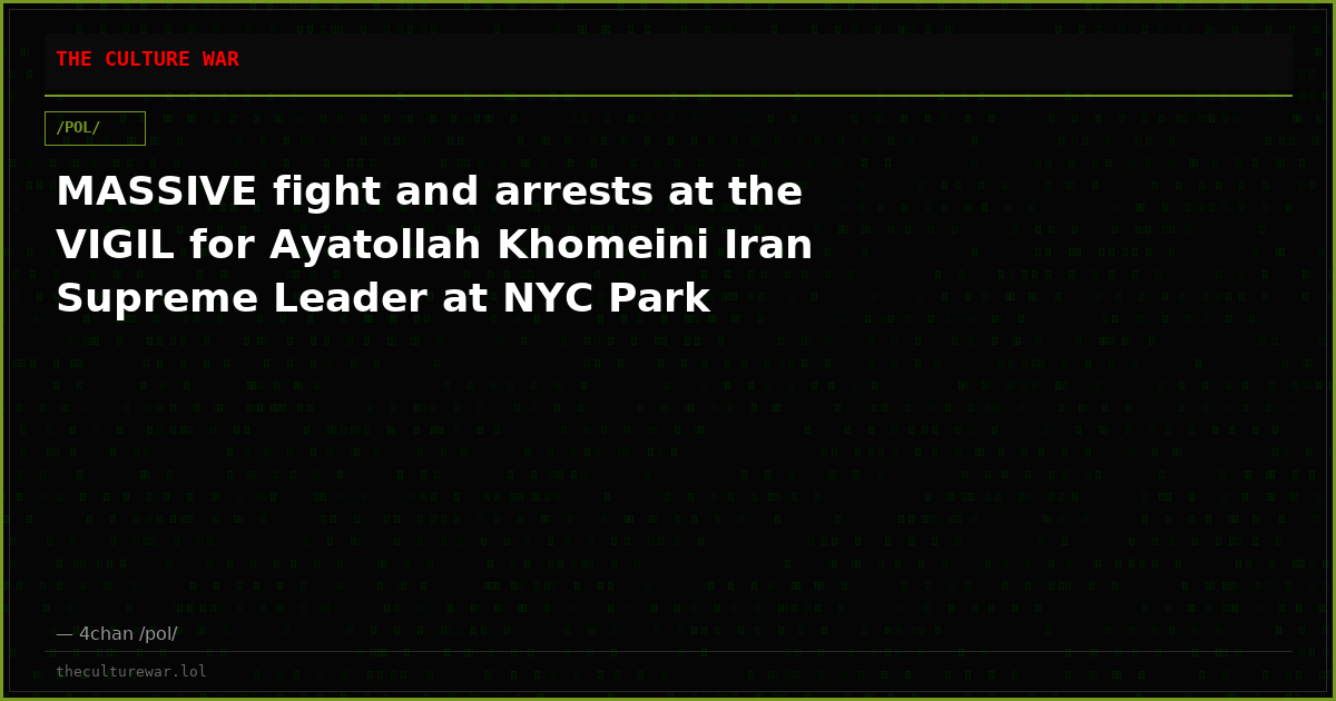 MASSIVE fight and arrests at the VIGIL for Ayatollah Khomeini Iran Supreme Leader at NYC Park