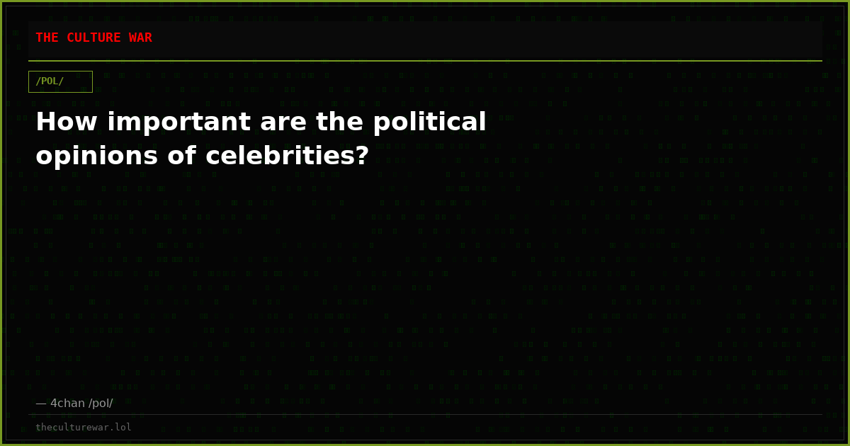 How important are the political opinions of celebrities?