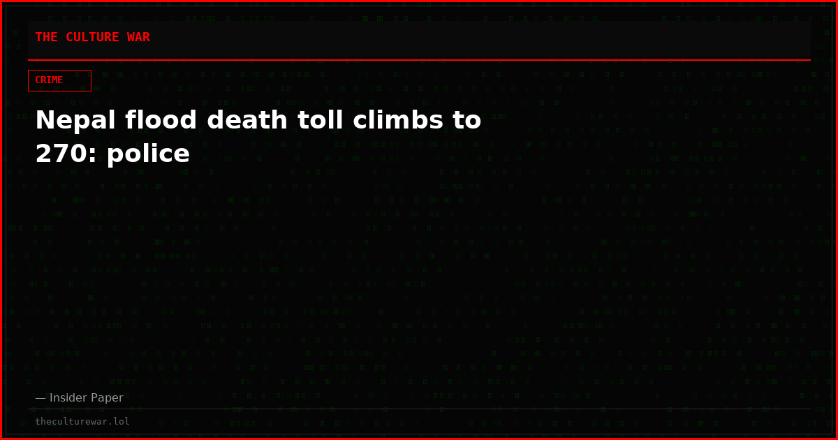 Nepal flood death toll climbs to 270: police