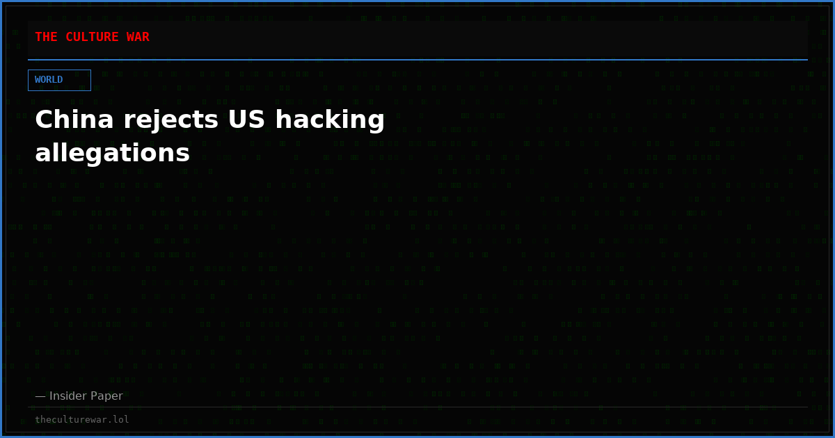China rejects US hacking allegations
