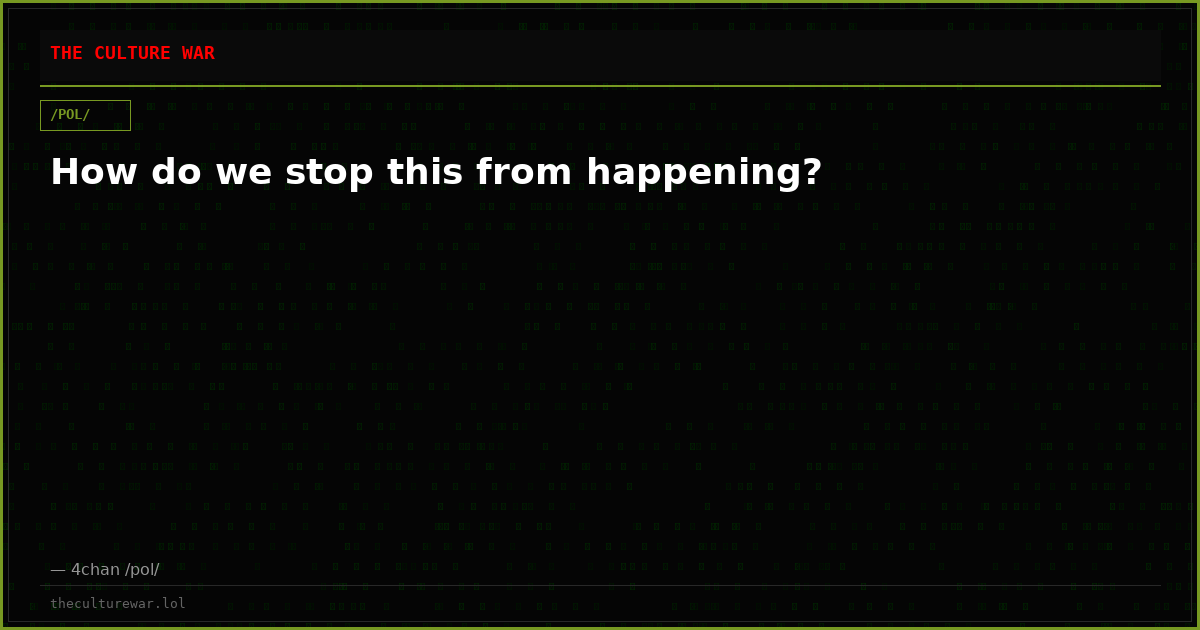 How do we stop this from happening?