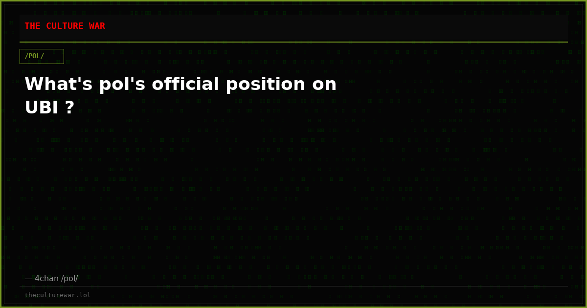 What's pol's official position on UBI ?
