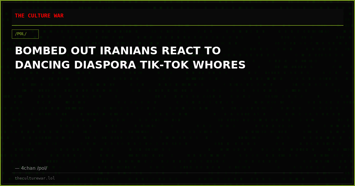 BOMBED OUT IRANIANS REACT TO DANCING DIASPORA TIK-TOK WHORES