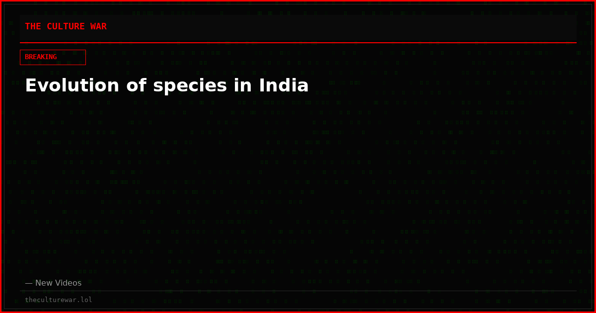 Evolution of species in India