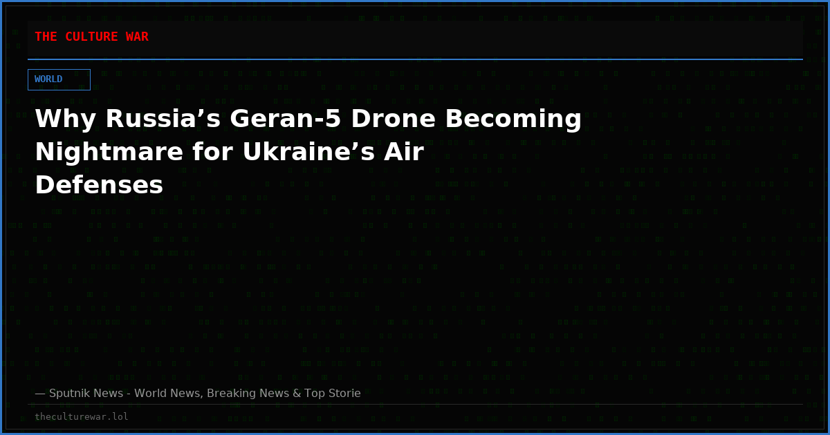 Why Russia’s Geran-5 Drone Becoming Nightmare for Ukraine’s Air Defenses
