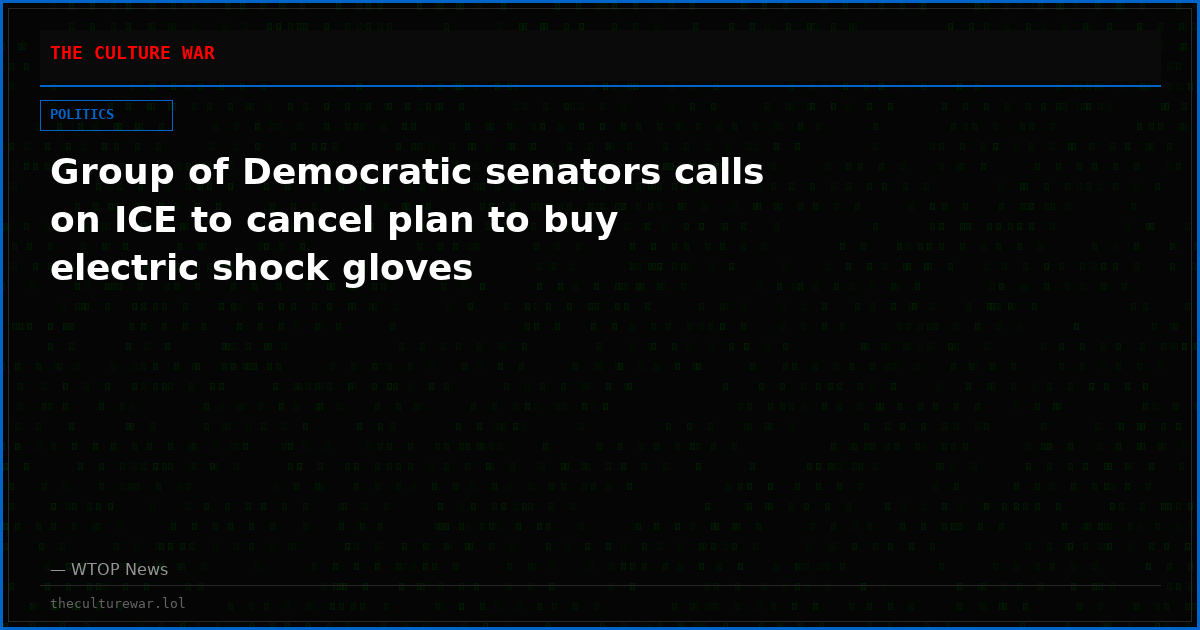 Group of Democratic senators calls on ICE to cancel plan to buy electric shock gloves