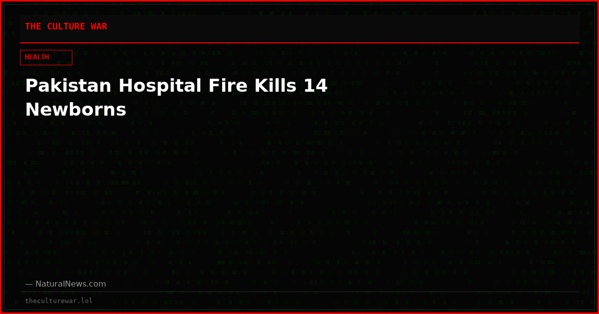Pakistan Hospital Fire Kills 14 Newborns
