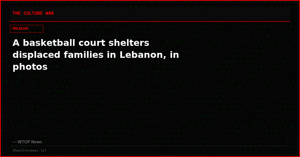 A basketball court shelters displaced families in Lebanon, in photos