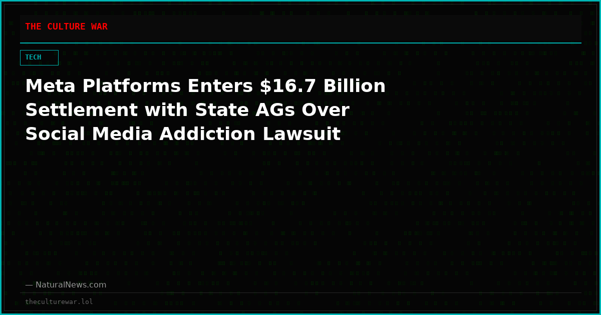 Meta Platforms Enters $16.7 Billion Settlement with State AGs Over Social Media Addiction Lawsuit