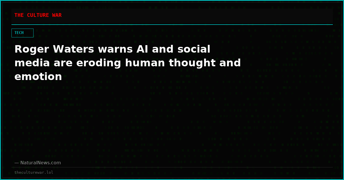 Roger Waters warns AI and social media are eroding human thought and emotion