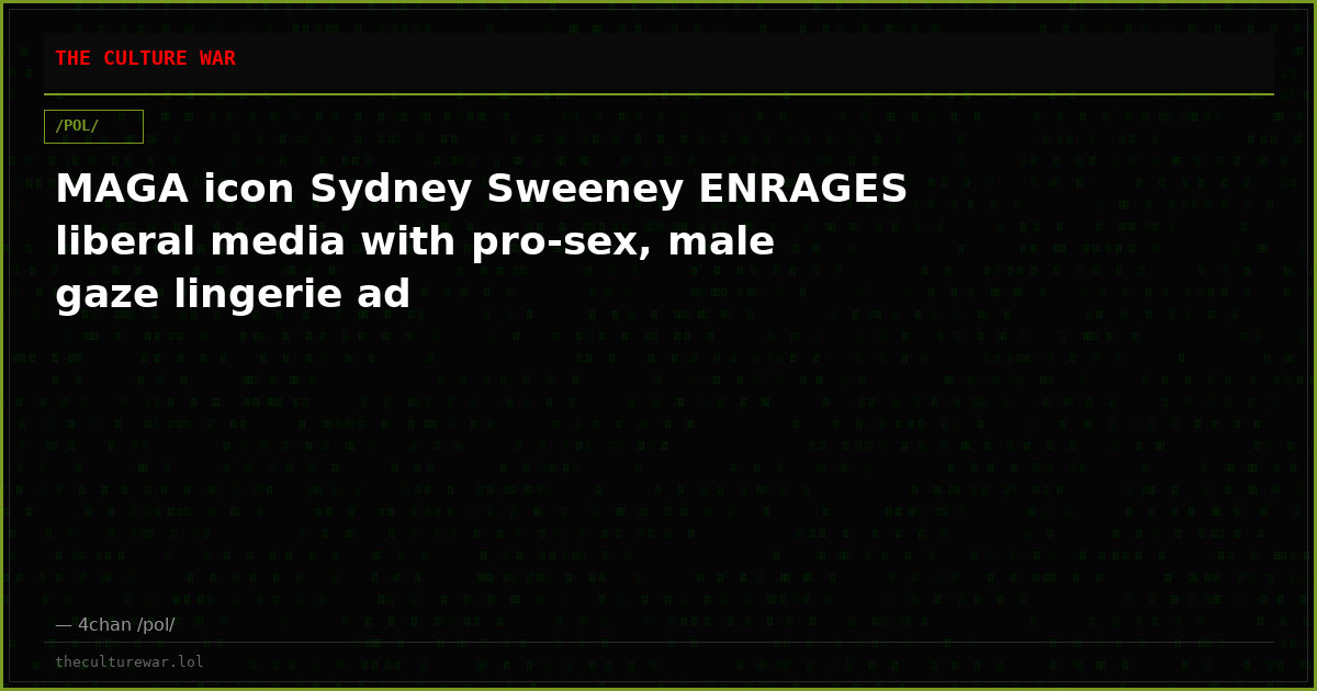 MAGA icon Sydney Sweeney ENRAGES liberal media with pro-sex, male gaze lingerie ad