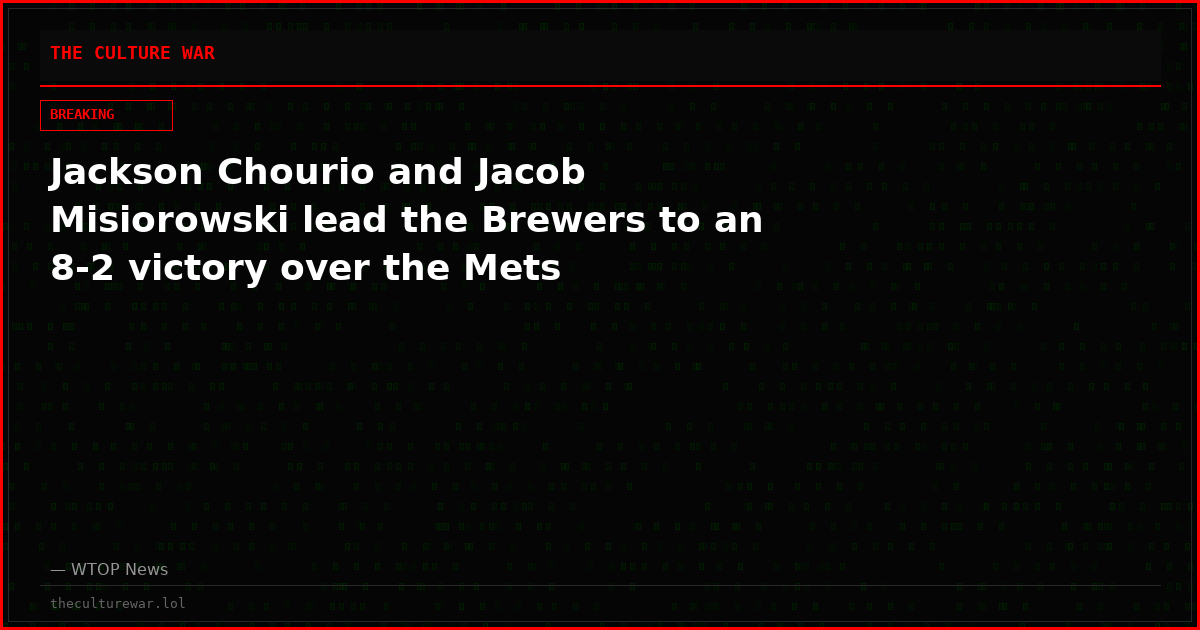 Jackson Chourio and Jacob Misiorowski lead the Brewers to an 8-2 victory over the Mets