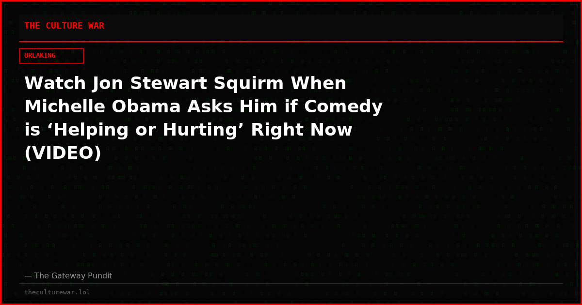 Watch Jon Stewart Squirm When Michelle Obama Asks Him if Comedy is ‘Helping or Hurting’ Right Now (VIDEO)