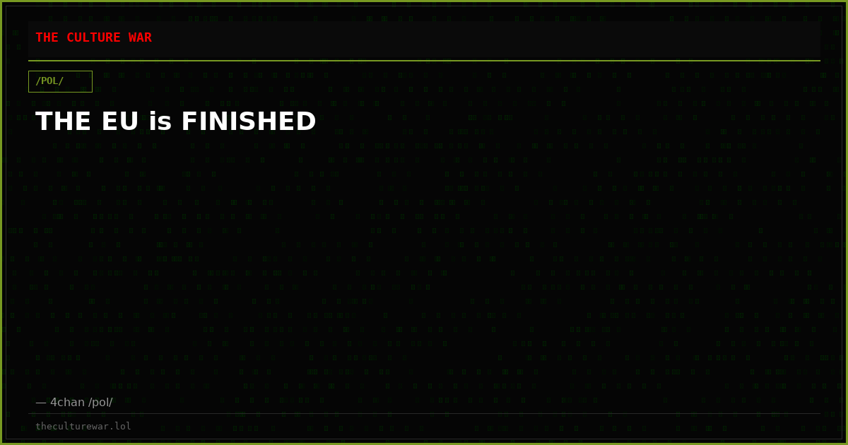 THE EU is FINISHED