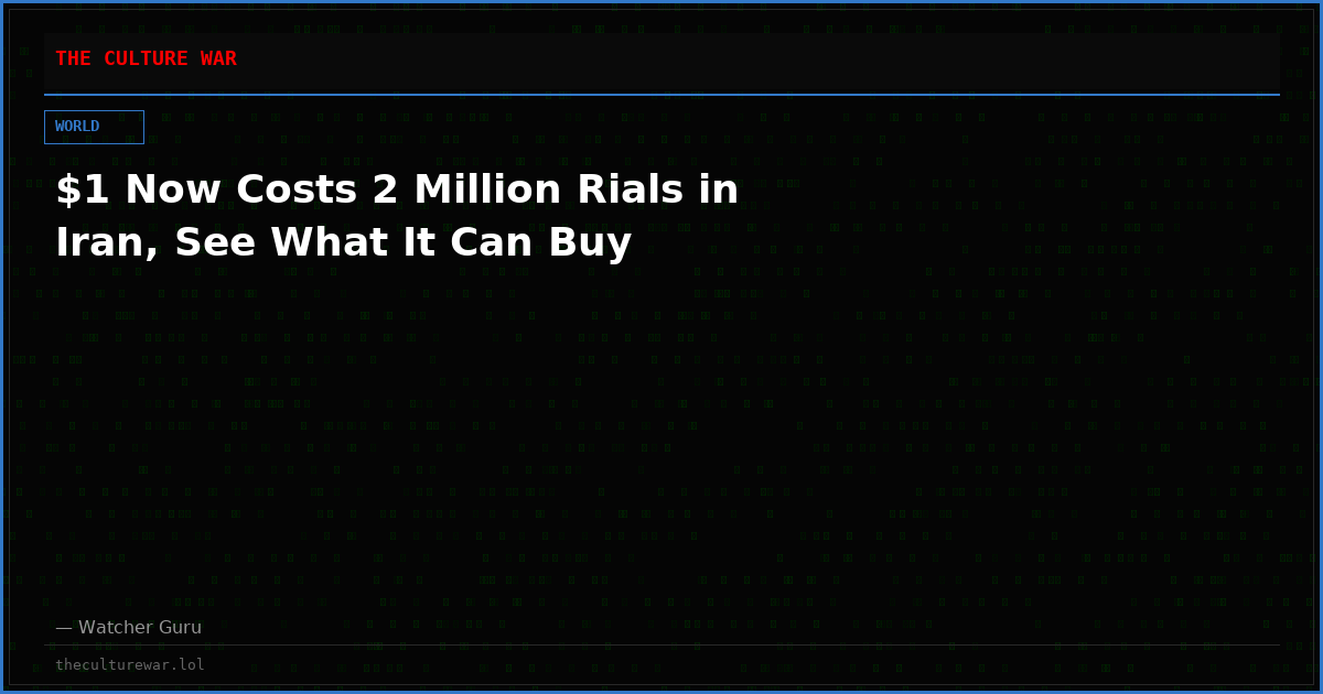 $1 Now Costs 2 Million Rials in Iran, See What It Can Buy