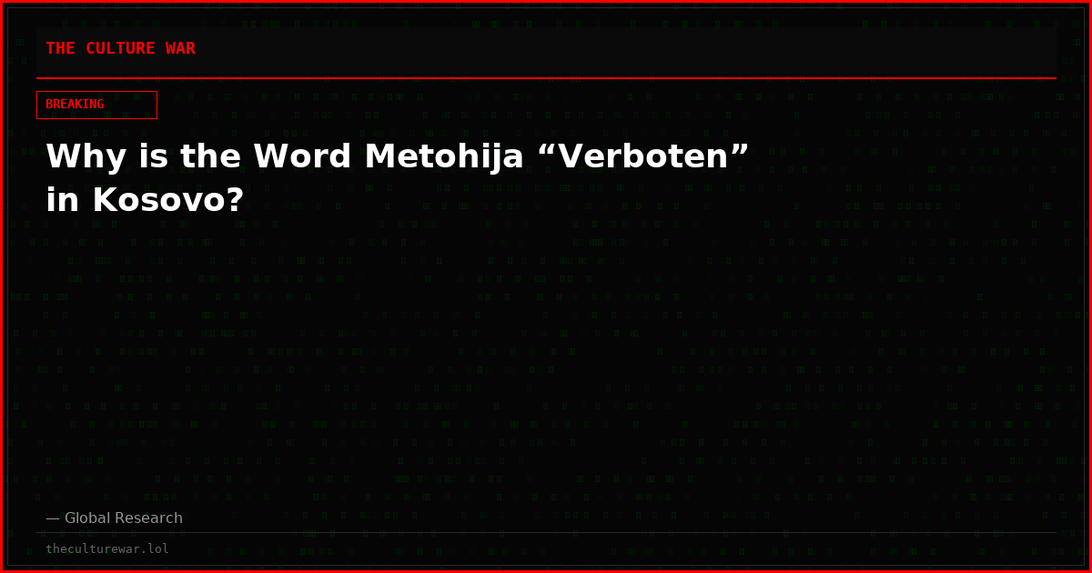 Why is the Word Metohija “Verboten” in Kosovo?