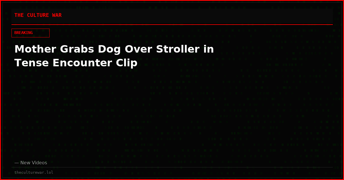 Mother Grabs Dog Over Stroller in Tense Encounter Clip