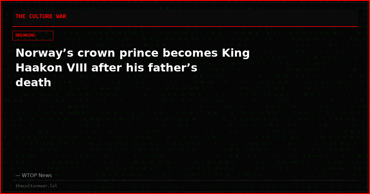 Norway’s crown prince becomes King Haakon VIII after his father’s death
