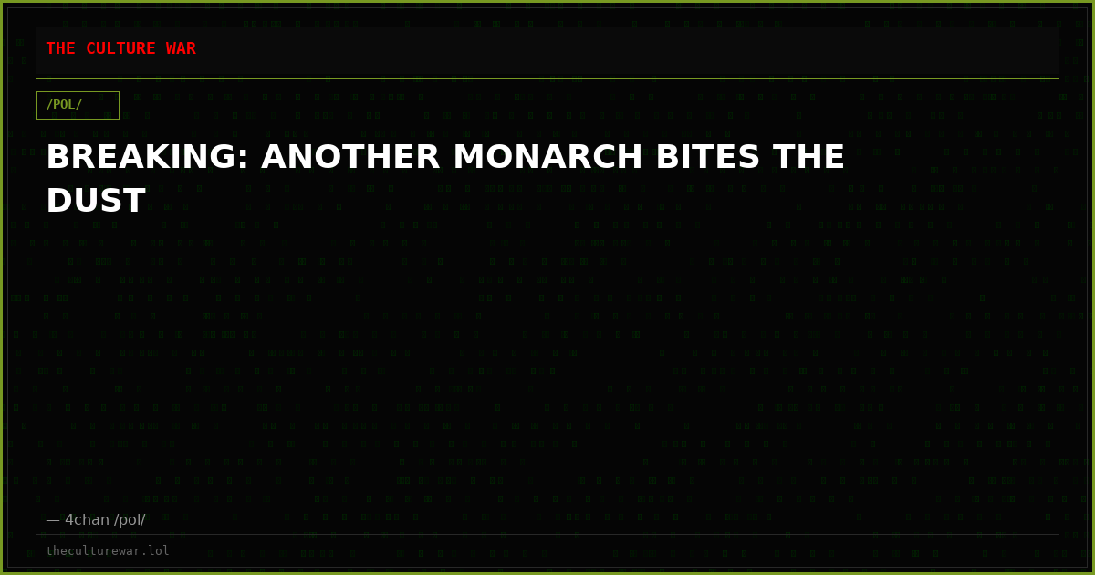 BREAKING: ANOTHER MONARCH BITES THE DUST