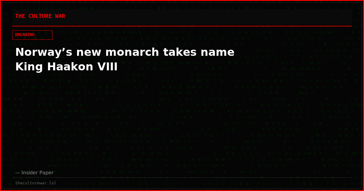 Norway’s new monarch takes name King Haakon VIII