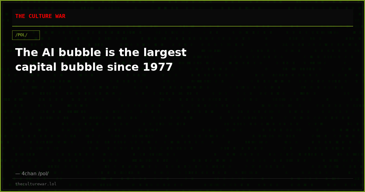 The AI bubble is the largest capital bubble since 1977