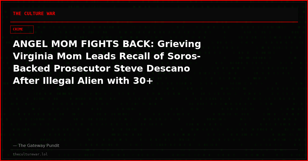 ANGEL MOM FIGHTS BACK: Grieving Virginia Mom Leads Recall of Soros-Backed Prosecutor Steve Descano After Illegal Alien with 30+ Arrests Is Charged in Daughter’s Bus-Stop Murder
