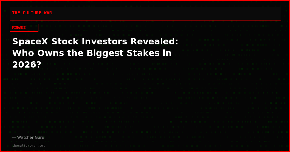 SpaceX Stock Investors Revealed: Who Owns the Biggest Stakes in 2026?