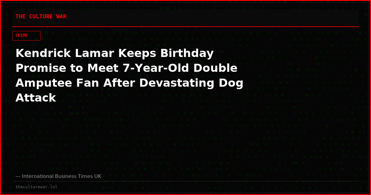 Kendrick Lamar Keeps Birthday Promise to Meet 7-Year-Old Double Amputee Fan After Devastating Dog Attack